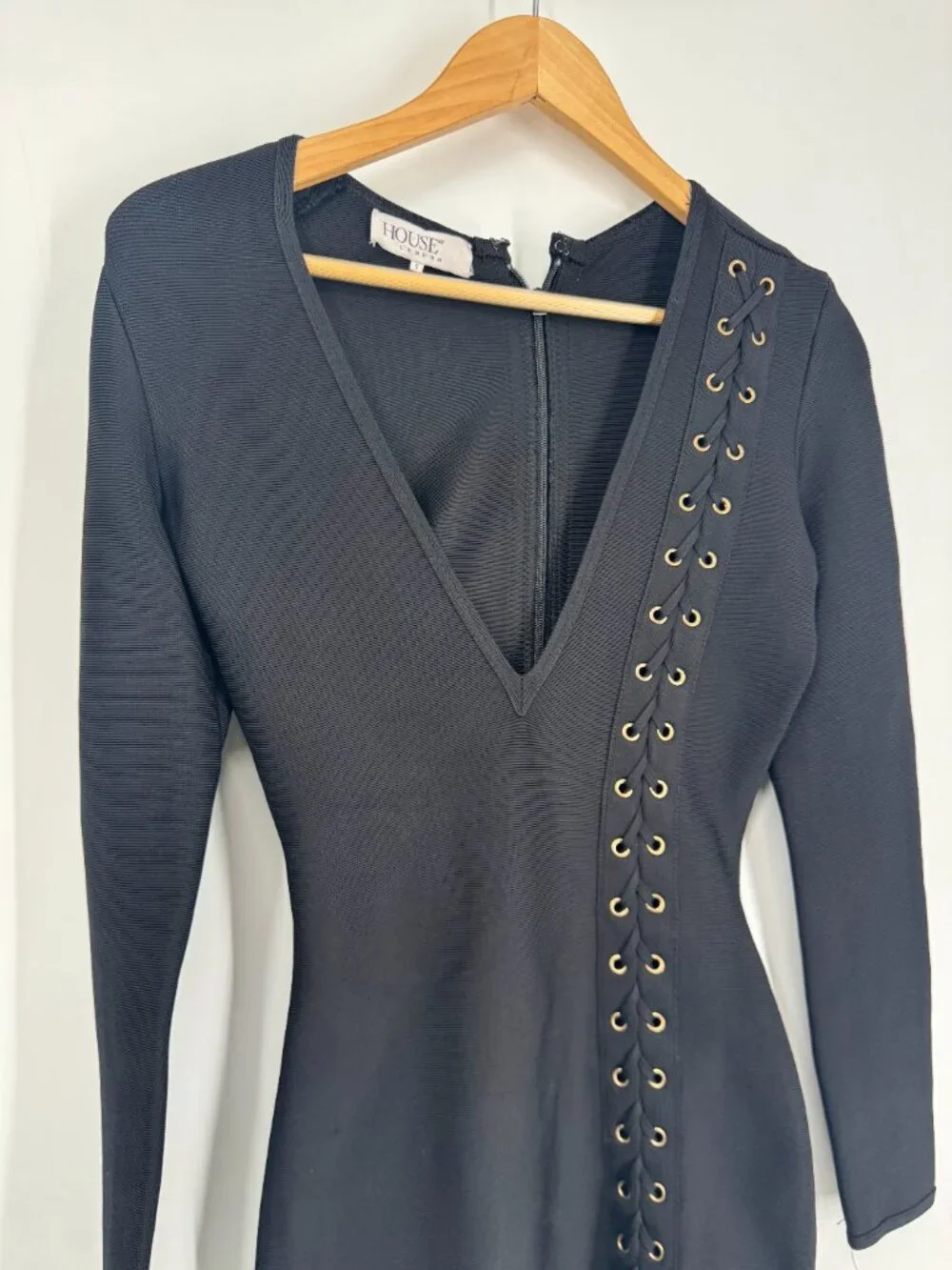 House of London Black Daniela Mini Dress Size S - Picture 3 of 13